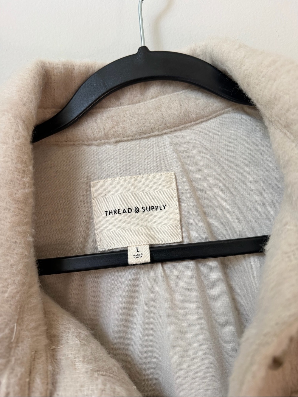 Thread & Supply Cream Button-Front Shacket - Picture 3 of 4